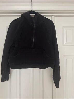 Lululemon Black Half-Zip Scuba Cropped Hooded Pullover Sweatshirt